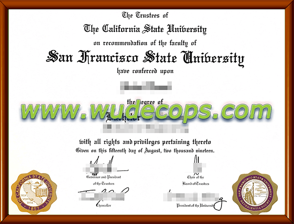 旧金山州立大学毕业证购买