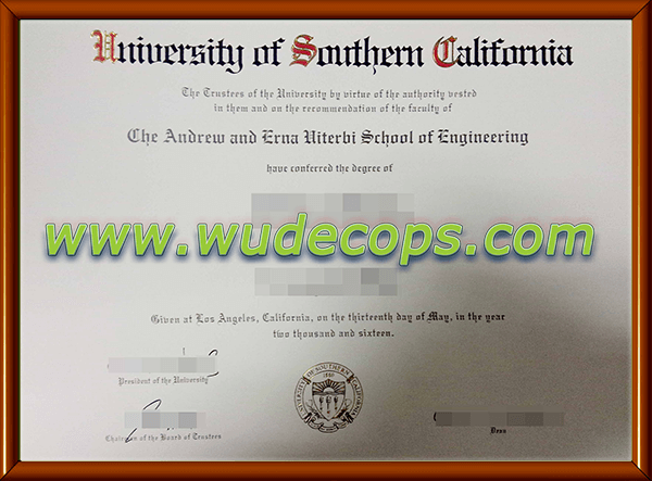 南加州大学毕业证购买